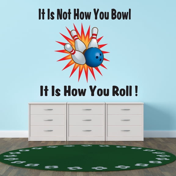 Sports Wall Decals for Boy's Bedroom - Knock Down Bowling Pins Wall Sticker Decal With Easy Installation Instructions Kid's Bedroom Décor Wall Sticker - Size: 10 In x 9 In