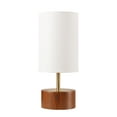 thumbnail image 3 of Better Homes & Gardens 16.25" Walnut and Brushed Brass Finish Woodgrain Touch Table Lamp, 3 of 7