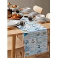 thumbnail image 6 of nqOlkjepod Blue Coastal Table Runner 48 Inches Long Farmhouse Dress Scarves, Turtle Nautical Anchor Octopus Starfish Coral Dining Tablerunner for Coffee Table/Kitchen Island/Party Décor, 13" x 48", 6 of 8