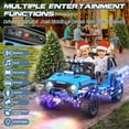 thumbnail image 2 of VIBESPARK 24V 2-Seater XL Ride on Toys with Remote Control for Toddlers, 7AH Battery Powered Ride on Electric Truck Car for Kids w/ Bluetooth, FM Radio, Colored Lights, MP3, Spring Suspension, Blue, 2 of 6