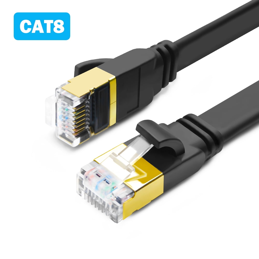 Yauhody CAT8 Cable 50ft, High Speed 40Gbps 2000MHz SFTP Flat Network LAN Cable