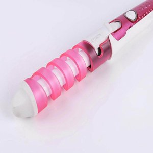 Langgg Ceramic Hair Curling Iron Wand Electric Hair Iron EU pink