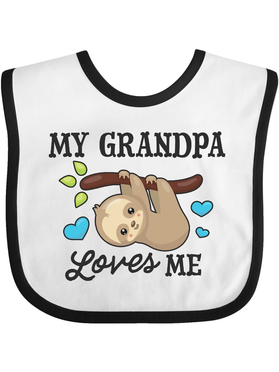 My Grandpa Loves Me with Sloth and Hearts Baby Bib - Walmart.com ...