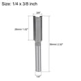 thumbnail image 2 of Fresa 1/4 Vástago 3/8" Diámetro de Corte 2 Flutas Rectas Carburo para Carpintería y Fresado Herramienta 2pcs, 2 of 3