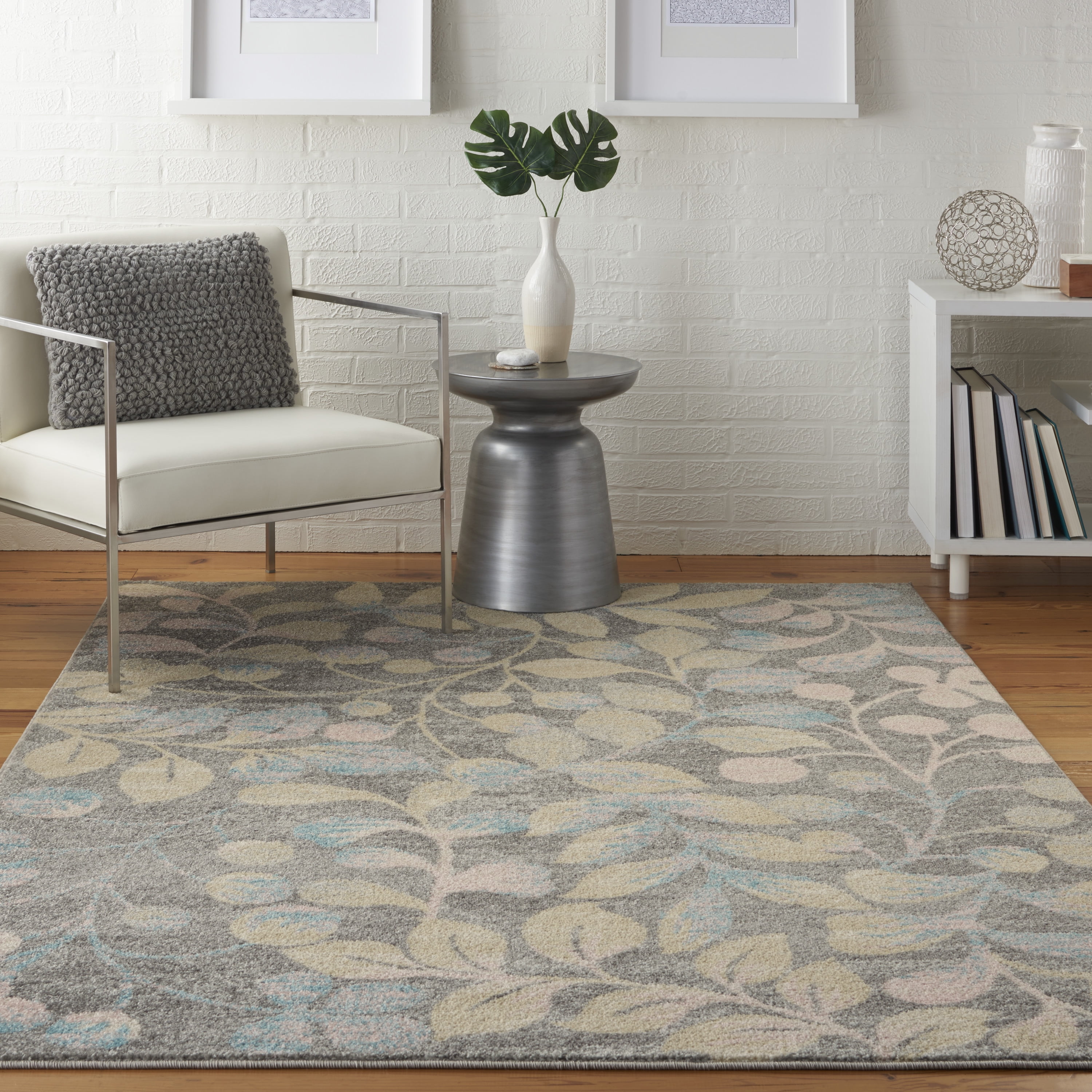Nourison Tranquil Botanical Botanical Grey/Beige Area Rug