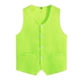 thumbnail image 4 of Miaeowve Kid Girls Boys Volunteer Vest Solid Color Irregular Hem Volunteers Activity Waistcoat Fluorescent Green M/11, 4 of 5