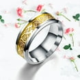 thumbnail image 2 of Moda hombres mujeres fresco titanio acero anillo de dedo decoración anillo accesorios oro 8, 2 of 2