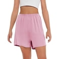 thumbnail image 7 of Yubnlvae Plus Size Paperbag Waist Shorts - Women's Summer Elastic Waist Shorts, Trendy Wide Leg Design for Curvy Figures (Pink | XL), 7 of 7