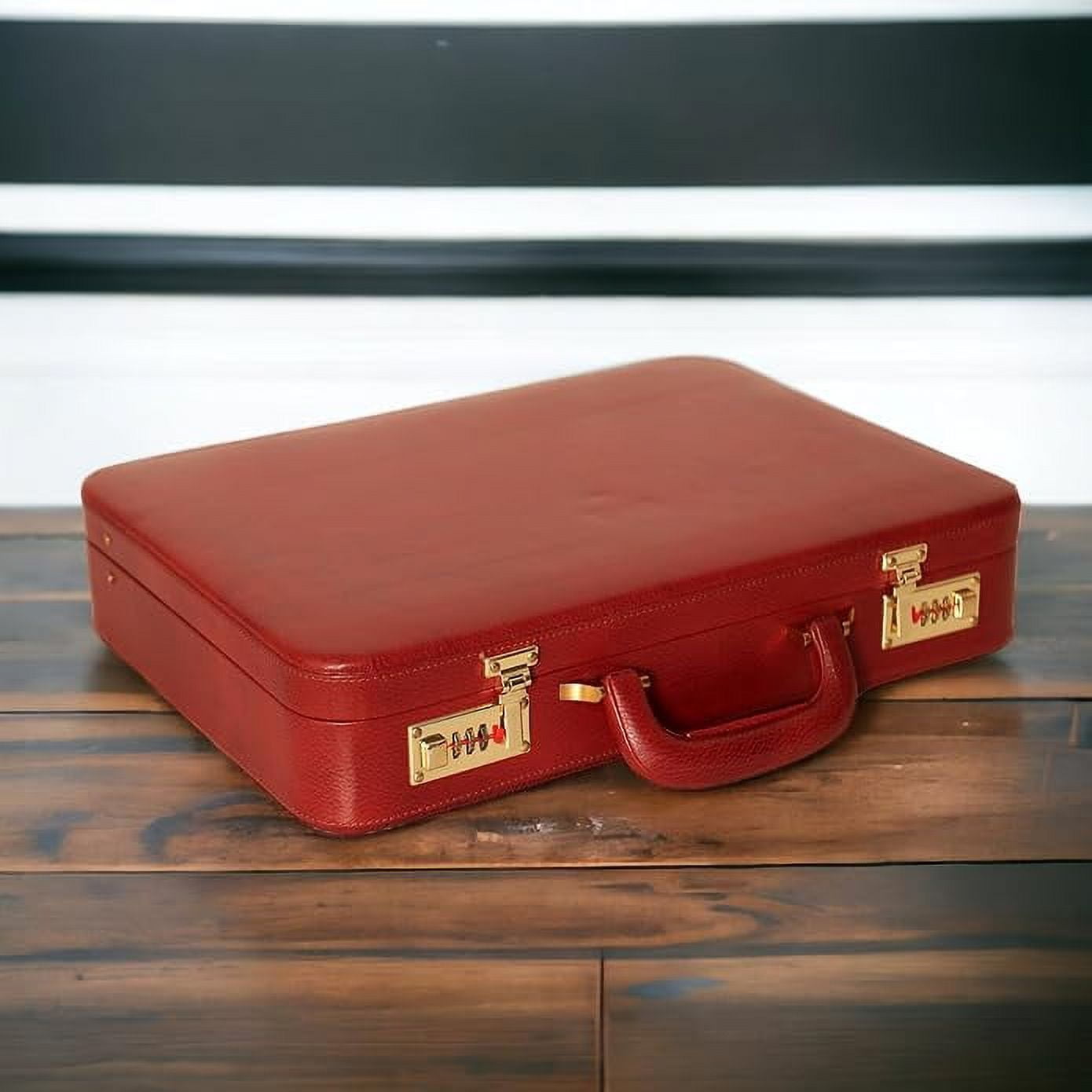LINDSEY STREET Men's Leather Briefcase | Business Leather Handbag | Doctors Safety Kit Bag Leather Attache | Gift For Him