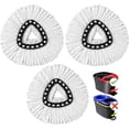 thumbnail image 1 of r mop replacement head compatible with 3 pack washable microfiber spin head replacement easy clean mop head replacement EasyWring single pack spin mop, 1 of 5