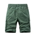thumbnail image 5 of WREESH Men's Cargo Shorts Summer Fashion Solid Color Casual Shorts Multi-Pocket Cargo Shorts Outdoor Workout Shorts Olive Green, 5 of 5