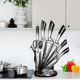 thumbnail image 6 of Knife Set, 9-Pieces Black Gradient Handle Stainless Steel Chef Knife Set, Ultra Sharp Non-stick Cooking Knife Set with Acrylic Stand for Cutting Chopping Slicing Dicing, 6 of 7