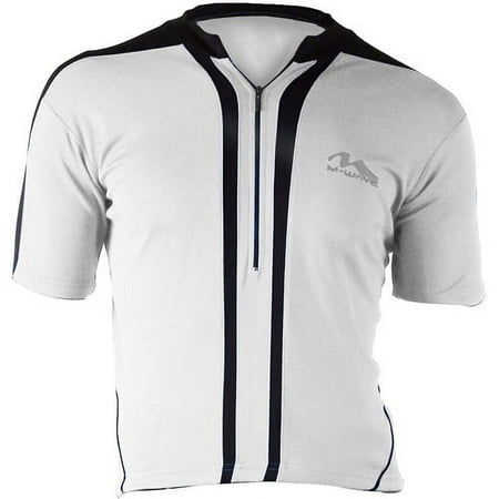 M-Wave Men's Bicycle Jersey, White/Black, Large