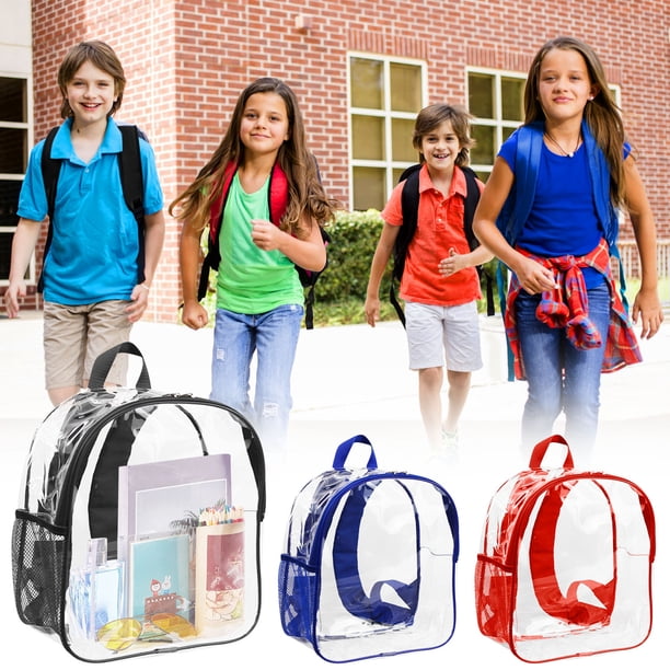 Xihbxyly Mochila Transparente de Pvc con Múltiples Bolsillos y Cremalleras Resistentes. Apta para Estadios. Uso En Exteriores, Viajes y Eventos Deportivos. Medidas: 30 X 28 X 15 Cm.