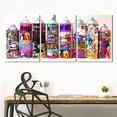 thumbnail image 3 of Hieng Large Living Room Canvas Wall Art 3 Panels Graffiti Black Woman Portrait Poster Abstract Street Pop Artwork for Bedroom Bathroom Wall Decor, 3 of 5