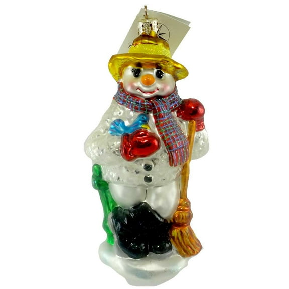 Christopher Radko Company 6.00In Frostys Farm, Glass, Ornament Snowman Broom 100990