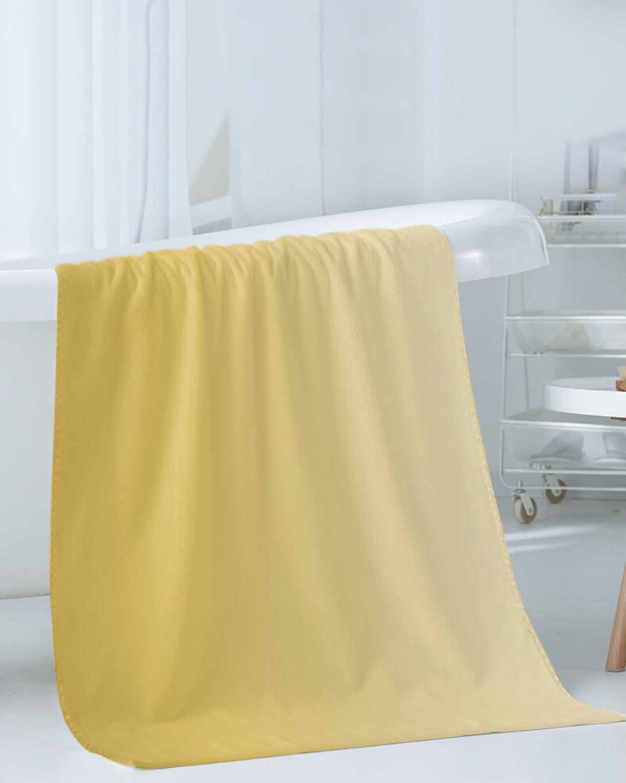 Orange Yellow Ombre Bath Towels for Bathroom Set,Luxury Microfiber Towels Gifts for Women,Beach Kitchen Hand Hair Face Towel and Dish Washcloth,Modern Abstract Art Gradient Aesthetics Towels+Set