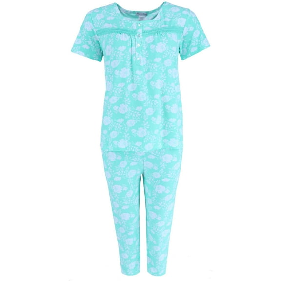 Elegant Emily  Mint Floral Capri Set (Women)