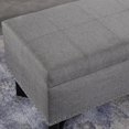 thumbnail image 2 of Emerson Fabric Studded Double Bench Ottoman (Gray), 2 of 3