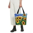 thumbnail image 5 of Kll Tote Bag For Women Landscape With Sunflowers Print Shopping Grocery Reusable Bags For Office School Shopping Travel, 5 of 7