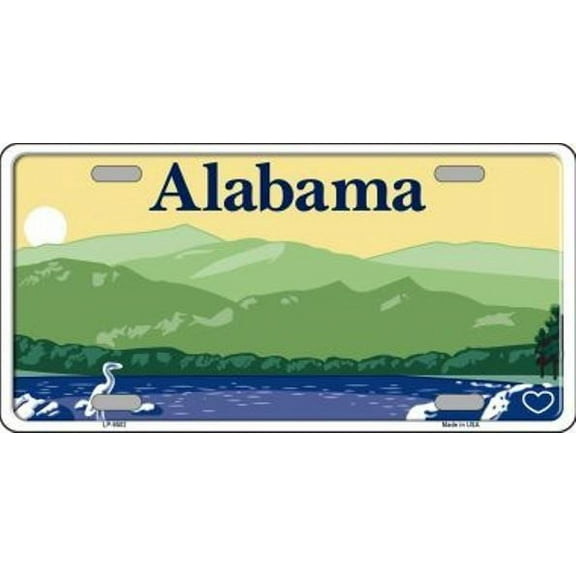 Alabama State Background Metal License Plate