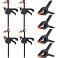 thumbnail image 1 of abrazaderas rápidas con forma de abrazadera de resorte, abrazadera de barra rápida, sujeción de trinquete para carpintería y manualidades, operación con una sola mano (4 pulgadas), 1 of 5