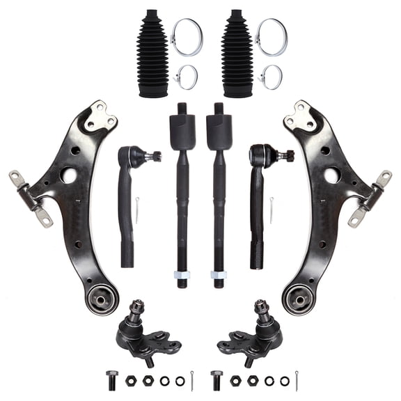 ECCPP 10PCS Front Suspension Kit for 2004-2008 for Toyota Solara 2004-2006 for Toyota Camry Lower Control Arm Outer Tie Rod End Lower Ball Joint