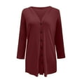 thumbnail image 4 of Manteau pour Femmes Automne Hiver Manches Longues Tricoté Cardigan Mi-Long Col Rond Trench Coat Ample Ouvert devant Manteau Couleur Unie Mode Extérieur, 4 of 7