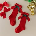 thumbnail image 2 of ZINTAOZT Baby Girl Knee High Socks Christmas Long Tube Socks with Bow Toddler Cotton Knit Ribbed Socks Leggings Gift, 2 of 6