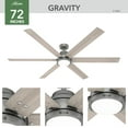 thumbnail image 4 of Hunter - Gravity Indoor Ceiling Fan With Light, Remote, 72-inch, Matte Silver, Casual-style, 6-speed, Energy Star, WiFi Smarthome, 51884, for Living Rooms, Bedrooms, 4 of 18