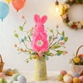 thumbnail image 4 of Orangide Easter Decor, Foam Flocked Bunny Tabletop Decorations, Flocking Bunny Figurine with Sunflower Moss Rabbit Tabletop Ornament with Bow tie for Spring Home Office Table Decor, 4 of 6