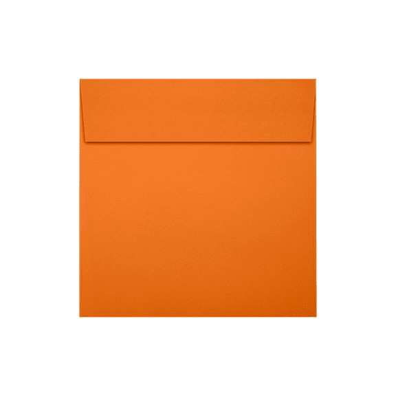 LUXPaper Square Peel & Press Invitation Envelopes, 5 1/2 x 5 1/2, Mandarin Orange, 50 Pack