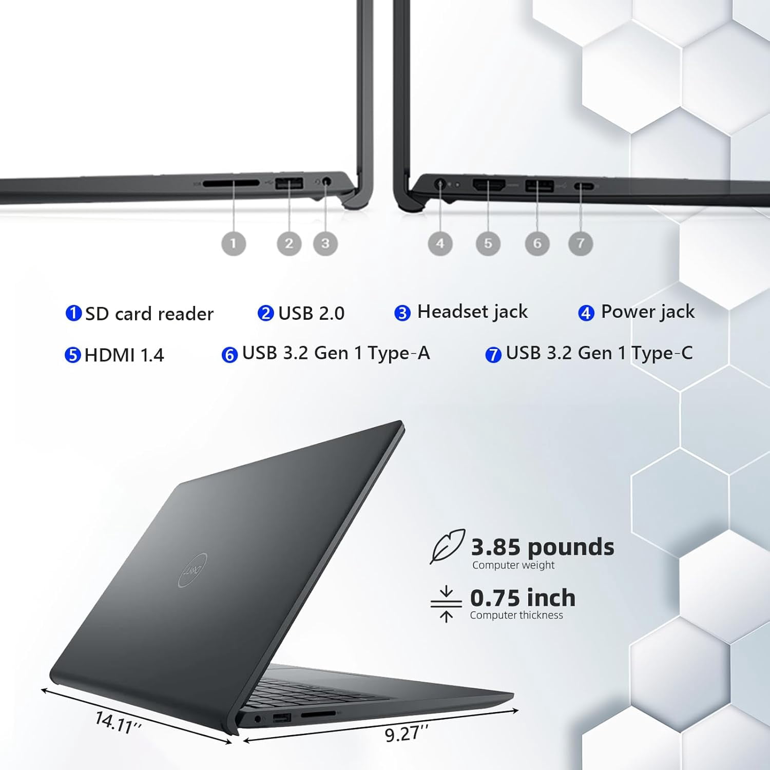 Dell Inspiron 3530 Laptop Computer, 15.6" Full HD Display, Intel i5-1334U Processor, 12GB Memory, 512GB PCIe SSD, Windows 11 Pro, w/Accessory