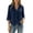 Navy, variant on TGSLY Women's Button Down Shirts Lightweight Soft Collared Solid Color Blouses Loose Dressy Casual Cuffed 3/4 Sleeve Cotton Tops XXL
