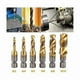thumbnail image 4 of Set of 6 Thread Taps, Tap Drill, Metric Thread M3-M10 with Titanium-Coated HSS and Hexagonal Shank Tap Bits for Tapping Different Threads., 4 of 5