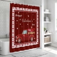 thumbnail image 5 of Red Valentine's Day Shower Curtain Set - 72" x 78" Washable Bathtub Curtain with 12 Hooks, Love Heart Truck Romantic Abstract Art Waterproof Fabric Stall Shower Curtains for Bathroom/Bathtub Décor, 5 of 6