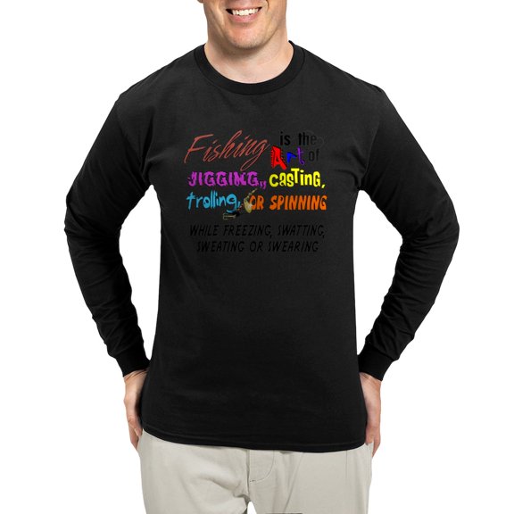 CafePress - Art Fishing Men's Long Sleeve T Shirt - Long Sleeve Dark T-Shirt
