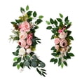 thumbnail image 2 of 2 piezas de arco rústico de boda, centro de mesa de flores, guirnalda de flores artificiales de seda para fondo de boda, recepción, decoración navideña, color rosa, 2 of 8