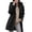 Black, variant on Hooded Winter Coats for Women Oversized Long Sleeve Stand Neck Button Puffer Jacket Casual Warm Gray Zip Up Jacket Coat with Pockets S-2XL