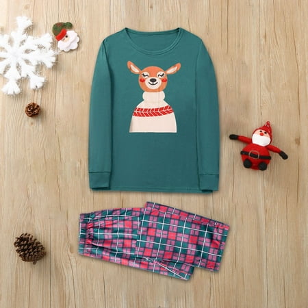 

Christmas Parent Child Ladies Mother s Wear Parent Child Warm Christmas Suit Plaid Print Home Clothes Mom Suit Christmas Pajamas for Family