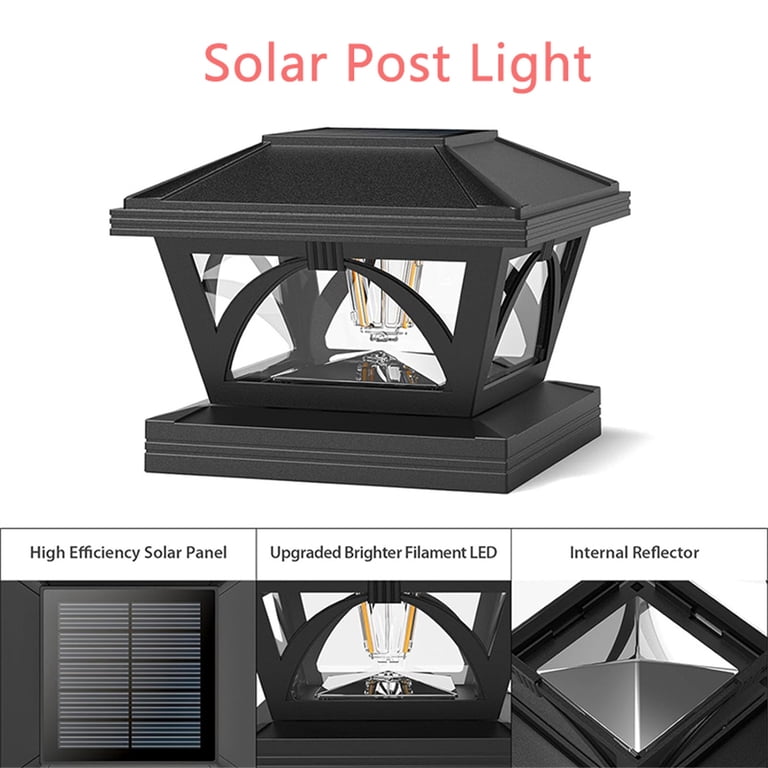 Solar Post Cap Lights, 2-Pack High Brightness LED photo 6