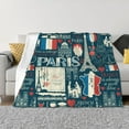 thumbnail image 1 of Balery France and Paris Manta de Franela con Dibujo, Lujo Ultra Suave y Cálido, Antipelusa y Resistente a las Arrugas para Cama, Sofá, Camping -50"x40", 1 of 6