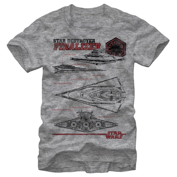 Men's Star Wars The Force Awakens Star Destroyer Finalizer  Graphic Tee Athletic Heather Medium