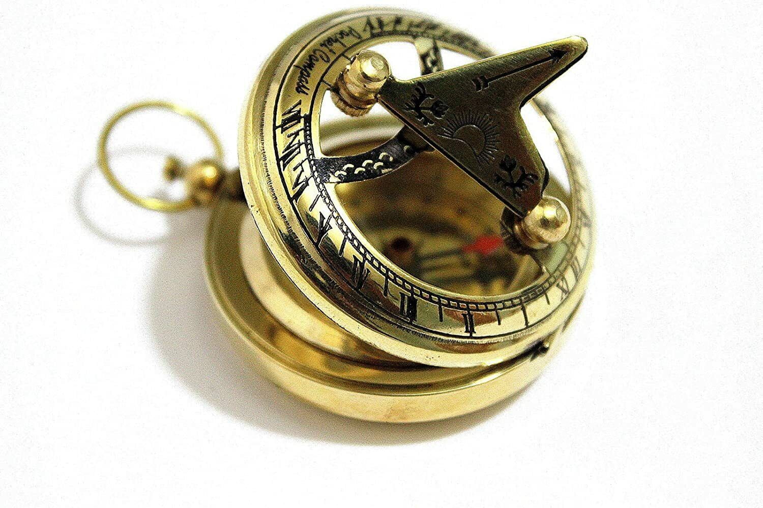Antique Nautical Directional Magnetic Sundial Brass Compass, Best Gift For Him