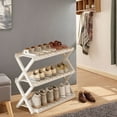 thumbnail image 4 of AuroraX Foldable Shoe Rack White 3 Tier Small Wooden Shoe Rack Organizer Vertical Corner Space-Saving Sturdy Free Standing Shoe Storage Organizer for Closet,Entryway,Door, 4 of 6