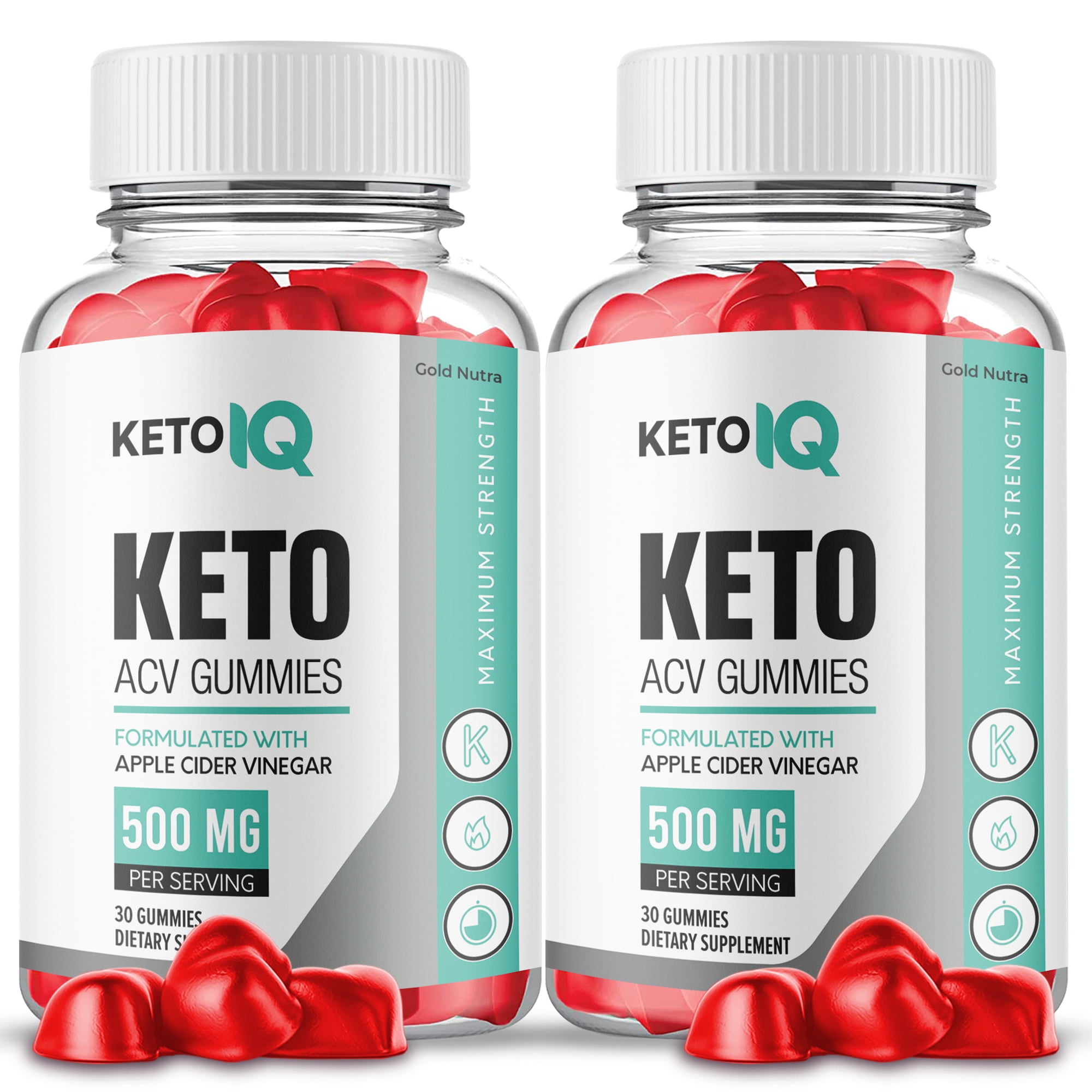 KetoIQ Keto ACV Gummies, Apple Cider Vinegar, Max Strength, 2 Month Supply Dietary Supplement, Made in USA(2 Pack)