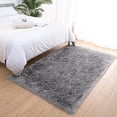 thumbnail image 6 of YJ.GWL Fluffy Faux Sheepskin Plush Area Rug Soft Fuzzy Rugs Floor Carpet for Bedroom Living Room,3'x 5',Gray, 6 of 6