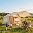 thumbnail image 6 of Memoryfield 10'x8' Inflatable Camping Tent with Stove Jack, Waterproof Quick Setup Outdoor Family Shelter with Canopy, for 4-6 Person, 6 of 13