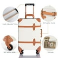 thumbnail image 2 of COTRUNKAGE Minimalist 2 Piece Vintage Luggage Sets Travel Carry On Suitcase for Women with Spinner Wheels, Pearl White, 2 of 7