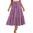 thumbnail image 2 of Delliss Women's Pleated Layered Flowy Swing Maxi Skirts Summer Elastic Waist Loose Drawstring Trendy Dress, 2 of 5